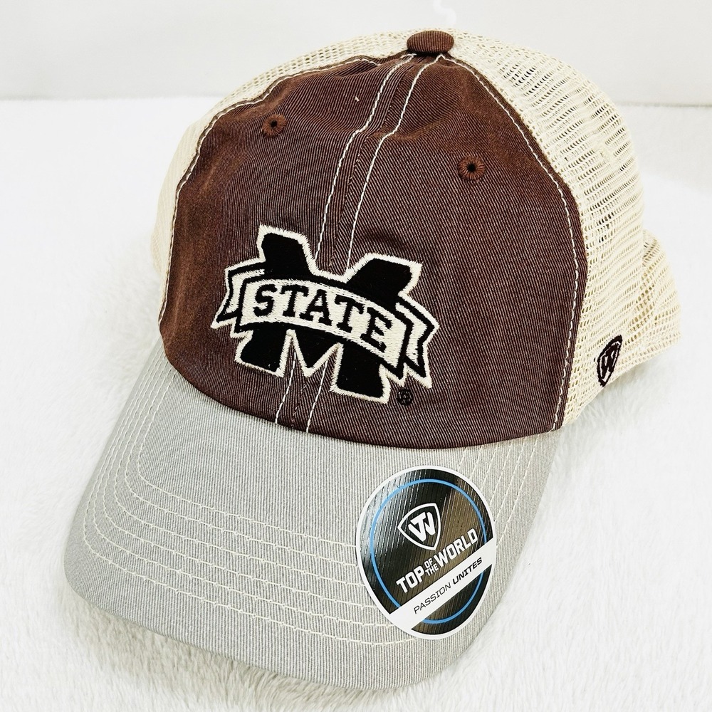Mississippi State Bulldogs Top of the World Trucker Hat Cap Snapback Adjustable